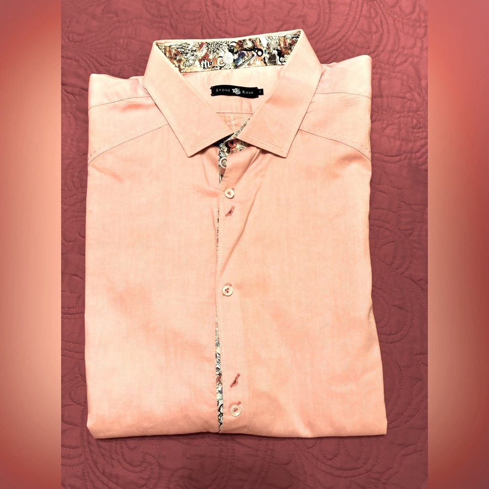 Stone Rose tangerine short sleeve‎ shirt